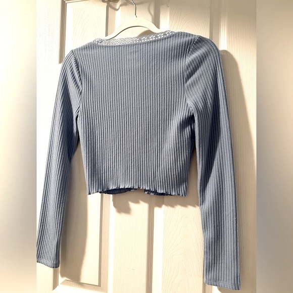 PacSun Women’s Top Size Small and cute blue color with detailed font design. - Picture 2 of 4